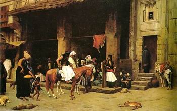 Arab or Arabic people and life. Orientalism oil paintings  455